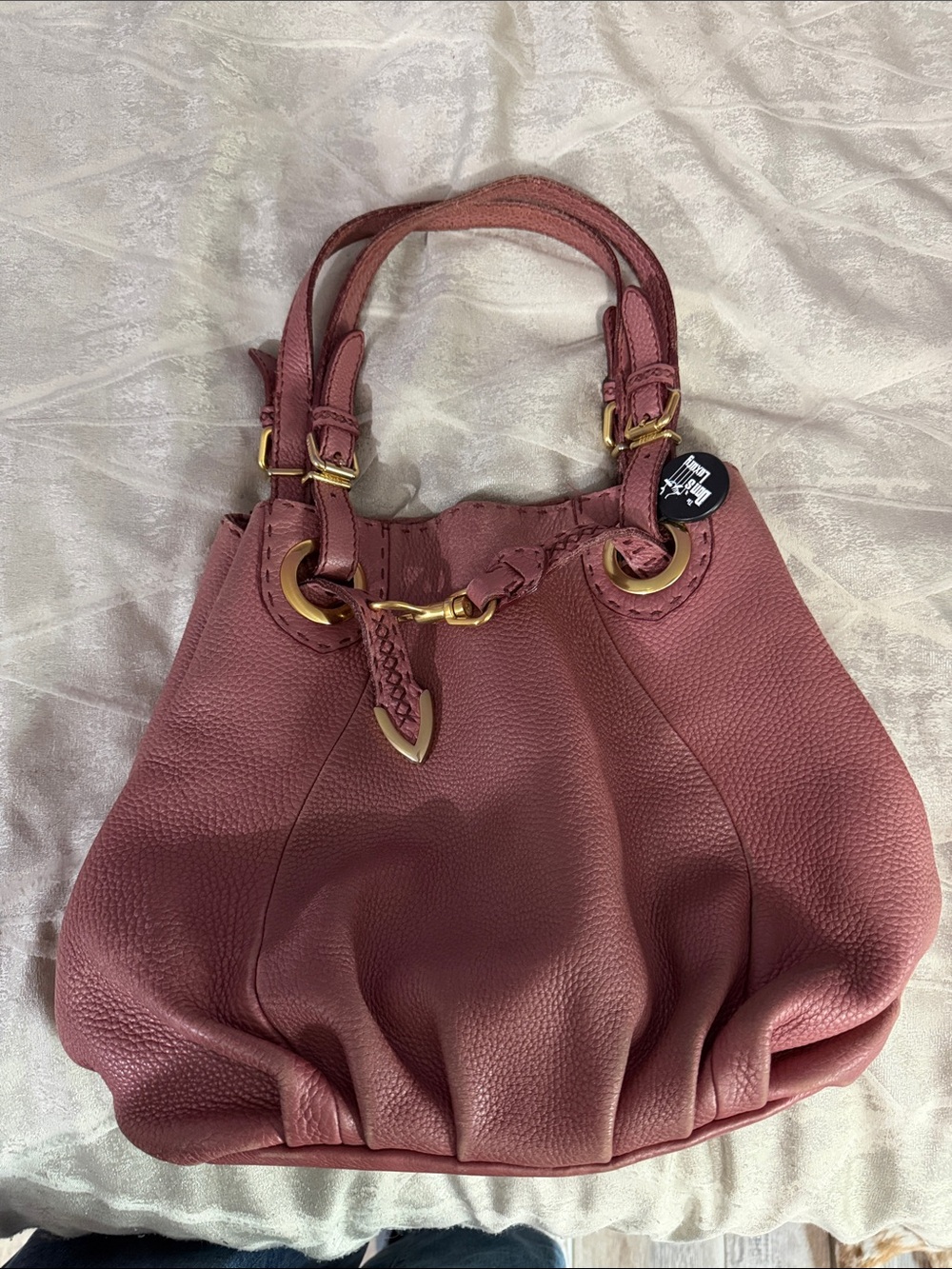 Fendi Selleria Leather Handbag Tote Pink